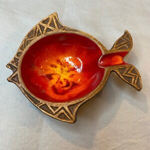 Treasure Craft Hawaii Vintage 1962 Fish Ashtray Ceramic MCM Collectible